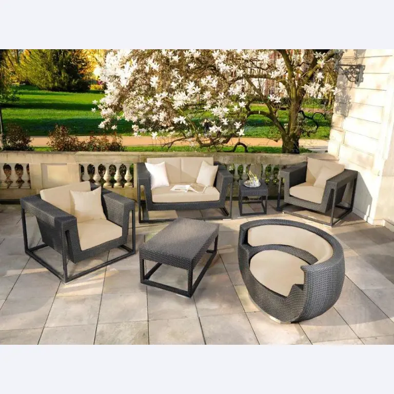 Grupos de muebles de jardín de mimbre-1