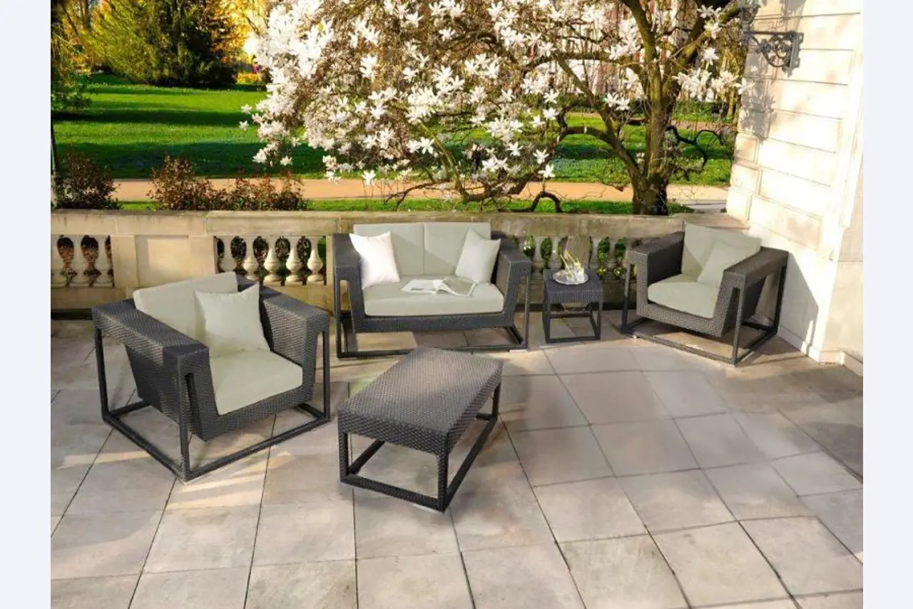 Grupos de muebles de jardín de mimbre-1