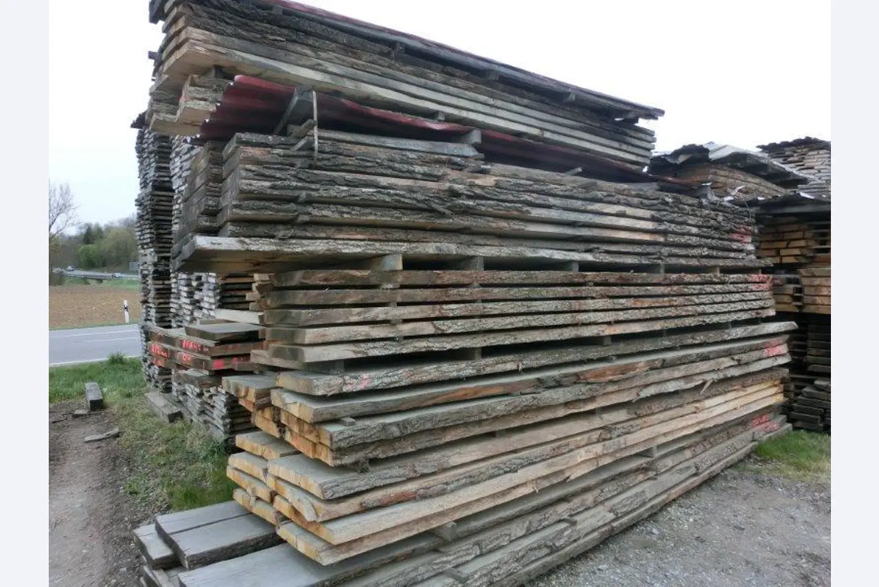 stock of high-quality deciduous sawn timber of a sawmill-2