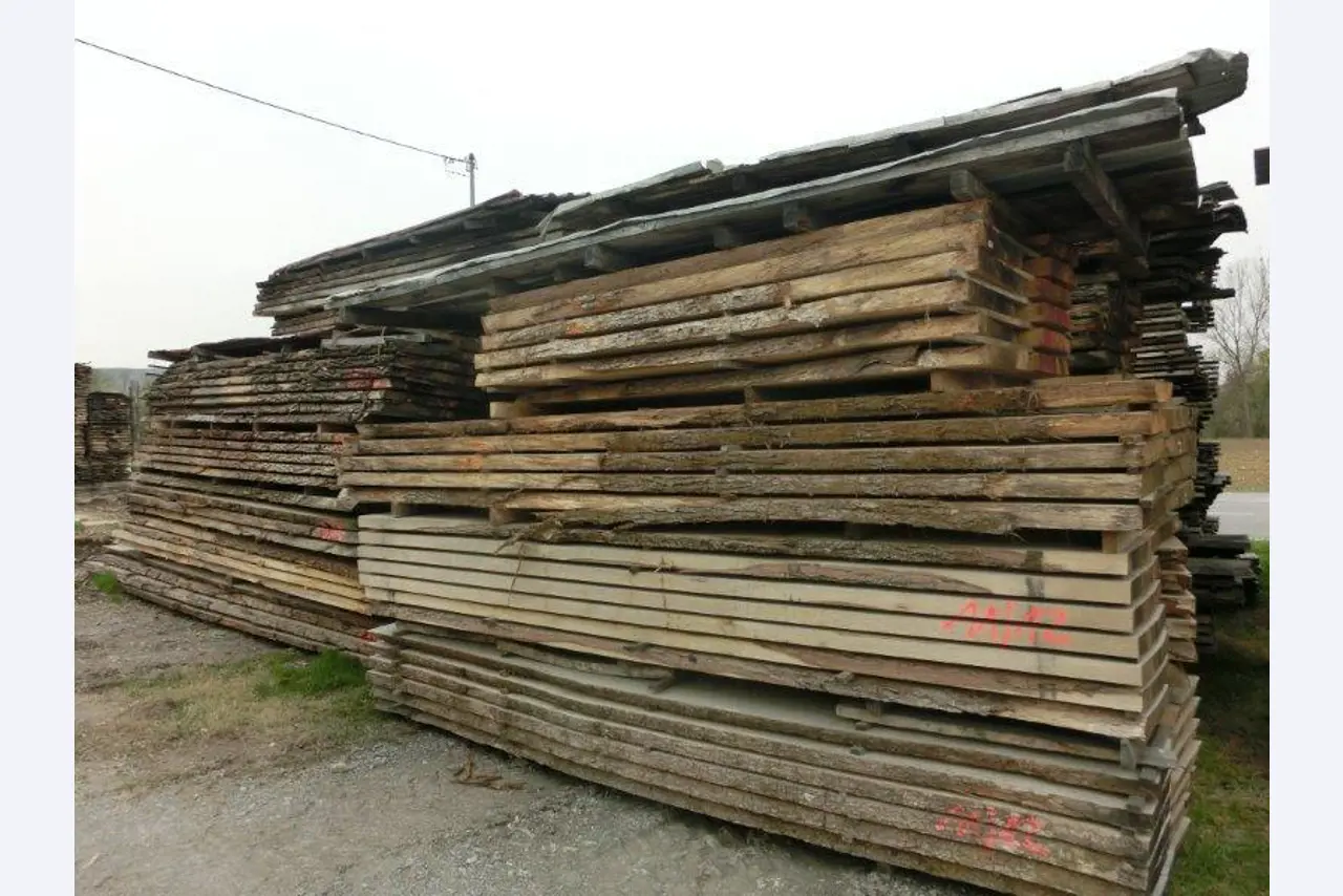 stock of high-quality deciduous sawn timber of a sawmill-1