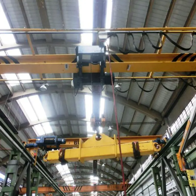 2 single-girder overhead travelling cranes Demag