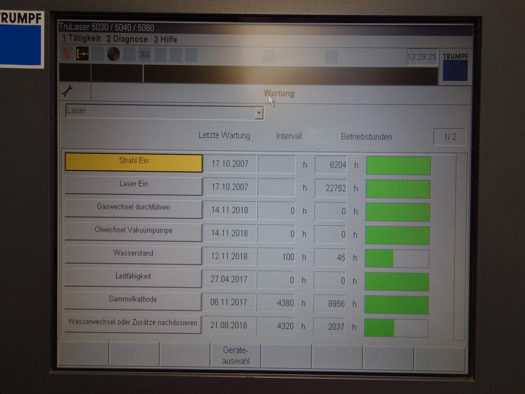 2D- laser cutting machine, TRUMPF, TruLaser 5040-11