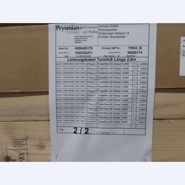 Sale of the no longer needed assets formerly used by an international manufacturer of wind turbines
-2