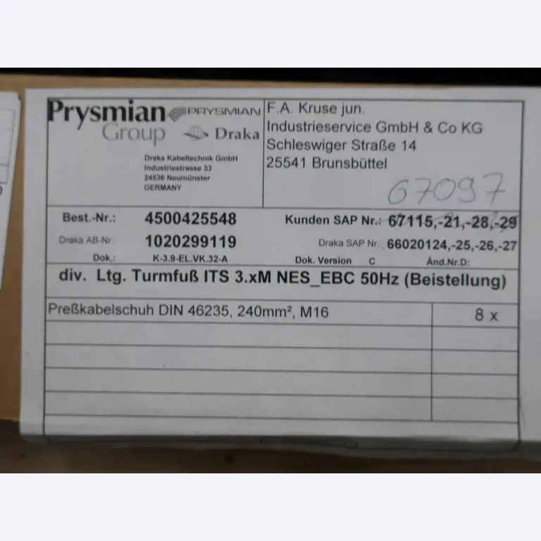 Sale of the no longer needed assets formerly used by an international manufacturer of wind turbines
-3