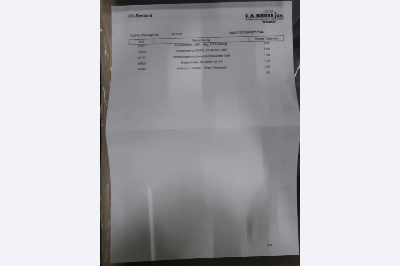 Sale of the no longer needed assets formerly used by an international manufacturer of wind turbines
-3