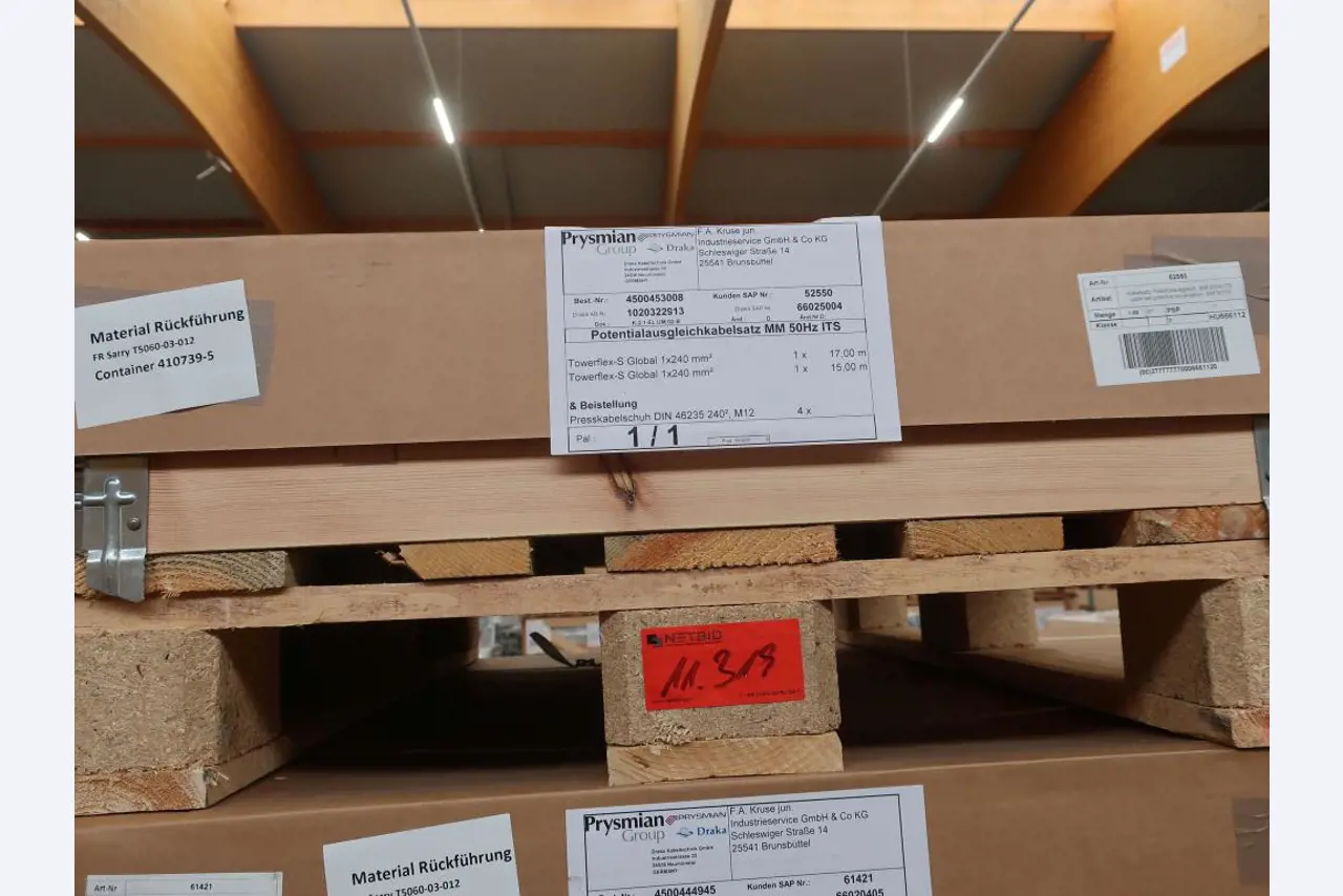 Sale of the no longer needed assets formerly used by an international manufacturer of wind turbines-1