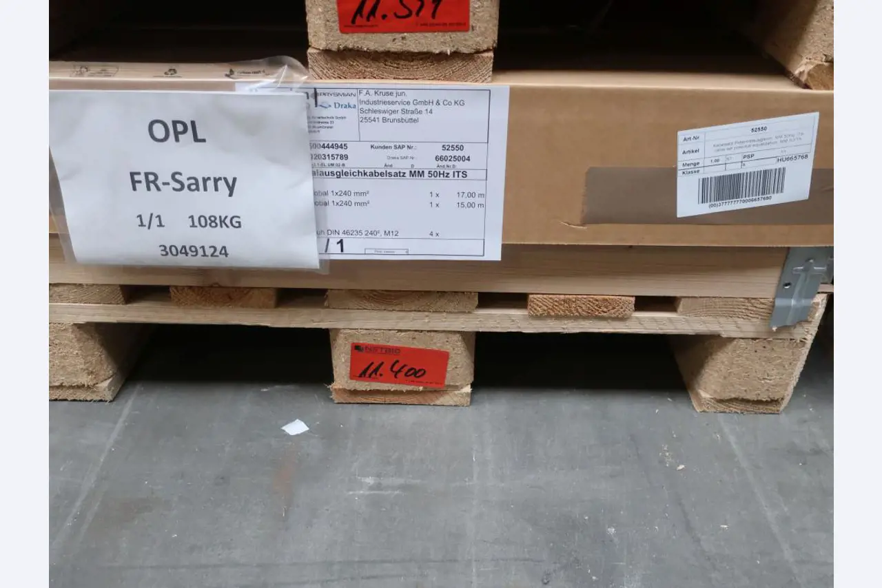 Sale of the no longer needed assets formerly used by an international manufacturer of wind turbines
-1