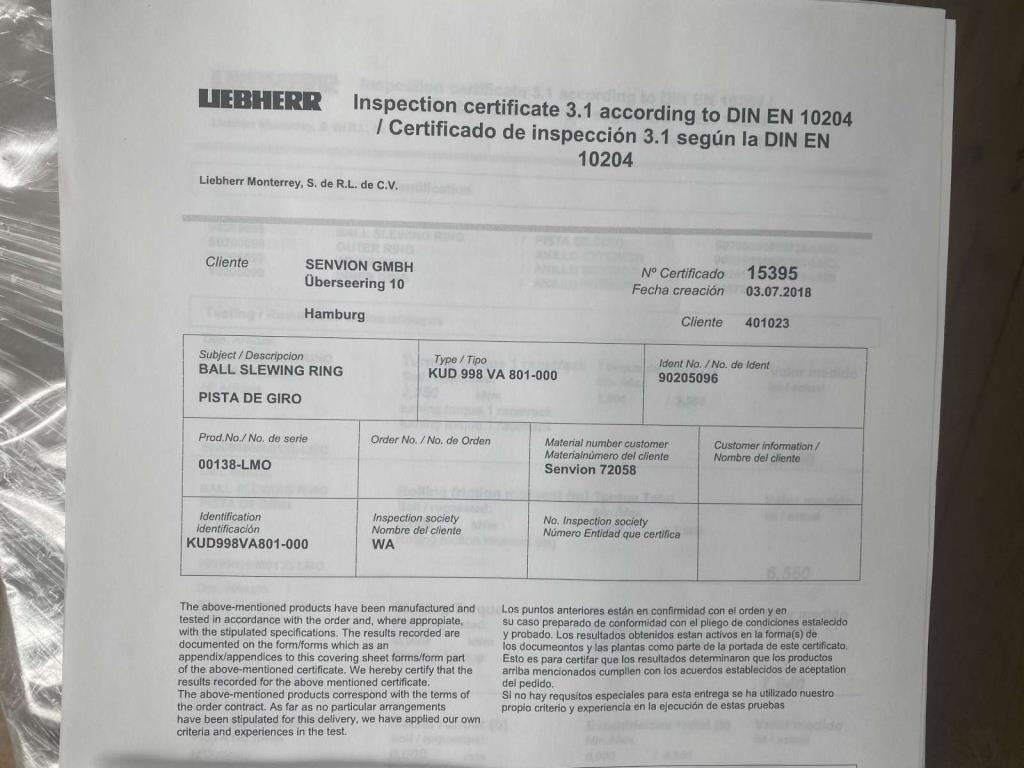 Unidade de produção completa para as turbinas eólicas SENVION MM82 / MM92 / MM100 / 3.XM-2