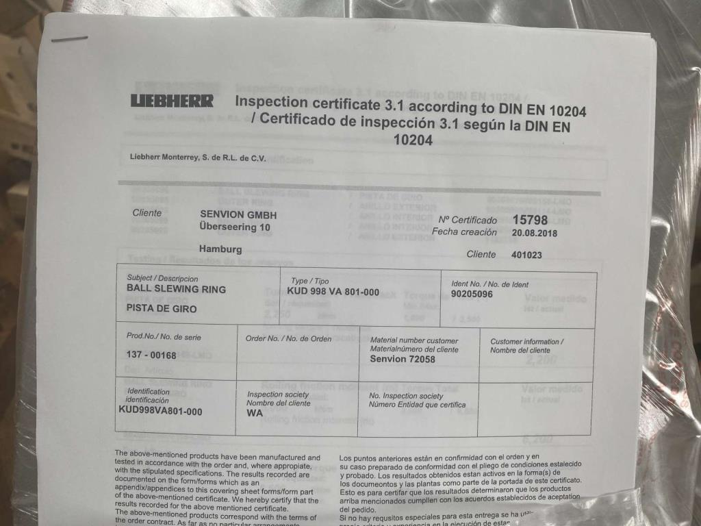 Unidade de produção completa para as turbinas eólicas SENVION MM82 / MM92 / MM100 / 3.XM-2