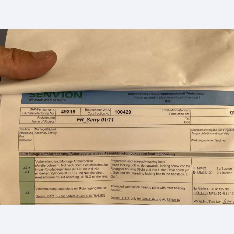 Kompletny zakład produkcyjny turbin wiatrowych SENVION MM82 / MM92 / MM100 / 3.XM-10