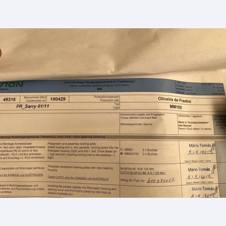 Kompletny zakład produkcyjny turbin wiatrowych SENVION MM82 / MM92 / MM100 / 3.XM-11