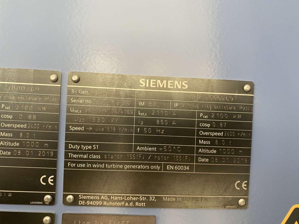 buy used Generator MM82/92/100 Siemens JFEB-500SS-04A (Auction