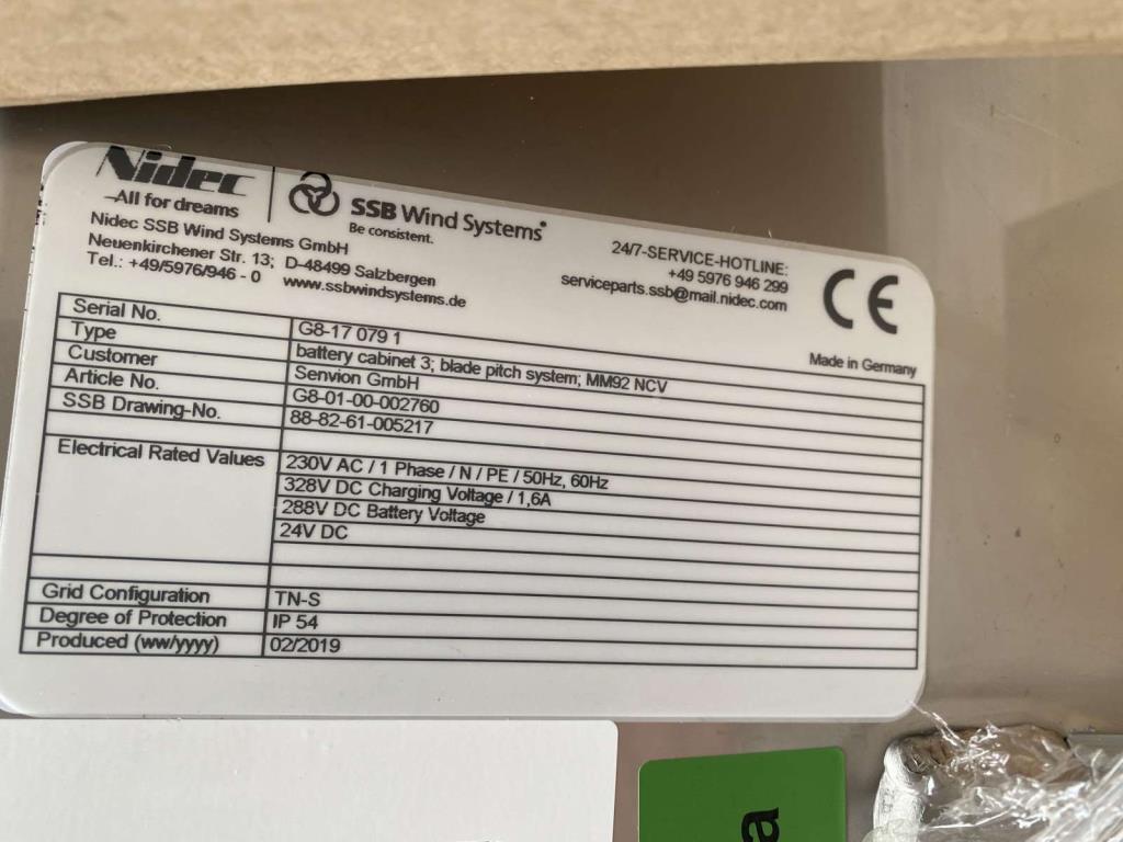 Unidade de produção completa para as turbinas eólicas SENVION MM82 / MM92 / MM100 / 3.XM-3