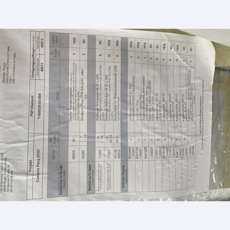 Kompletny zakład produkcyjny turbin wiatrowych SENVION MM82 / MM92 / MM100 / 3.XM-12