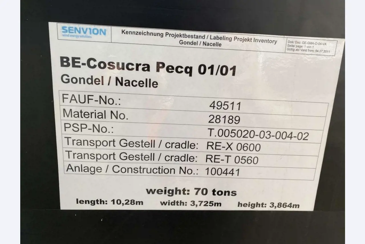 Kompletny zakład produkcyjny turbin wiatrowych SENVION MM82 / MM92 / MM100 / 3.XM-5