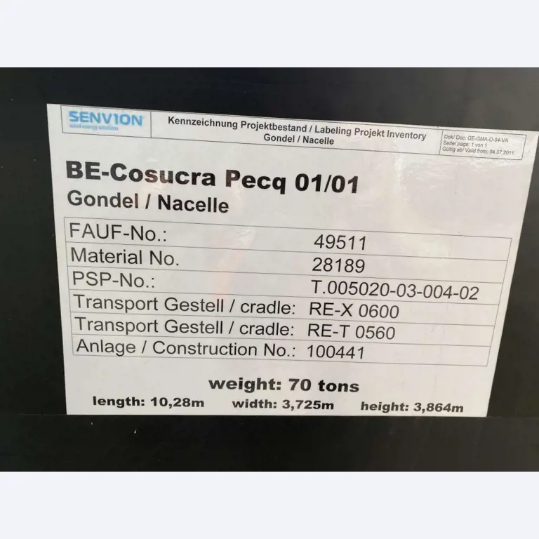 Kompletny zakład produkcyjny turbin wiatrowych SENVION MM82 / MM92 / MM100 / 3.XM-5