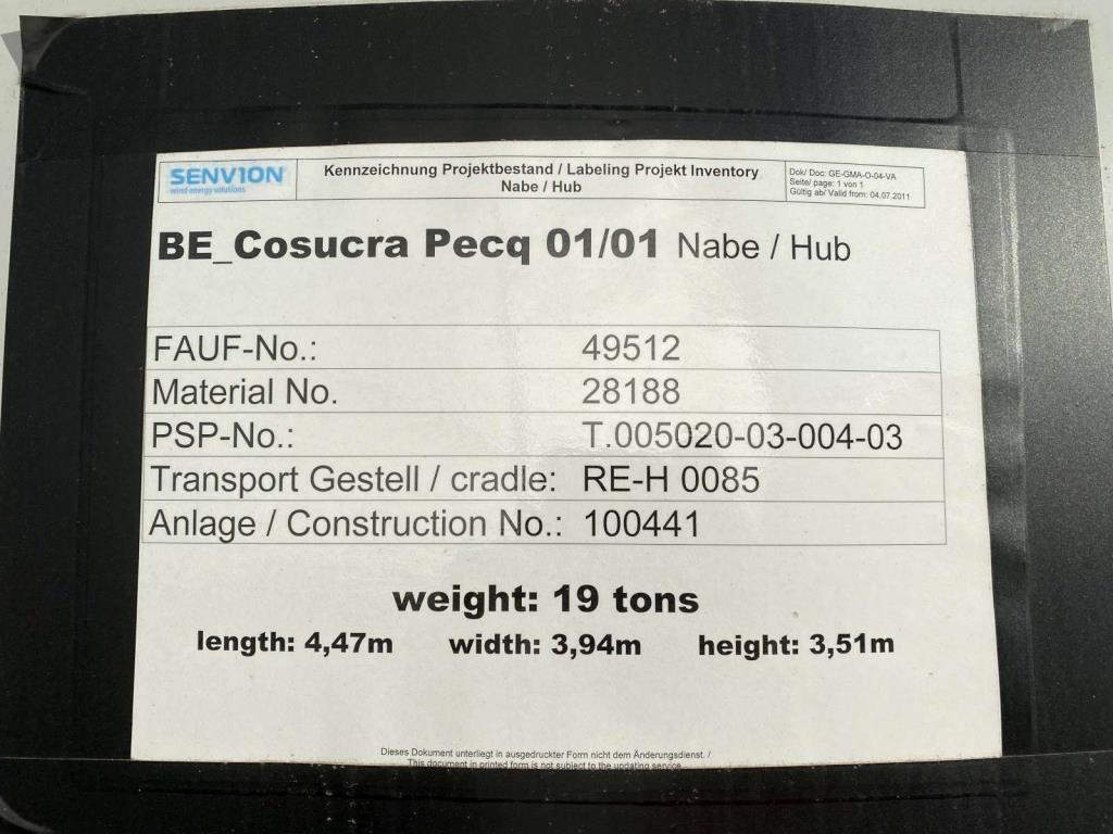 Unidade de produção completa para as turbinas eólicas SENVION MM82 / MM92 / MM100 / 3.XM-8