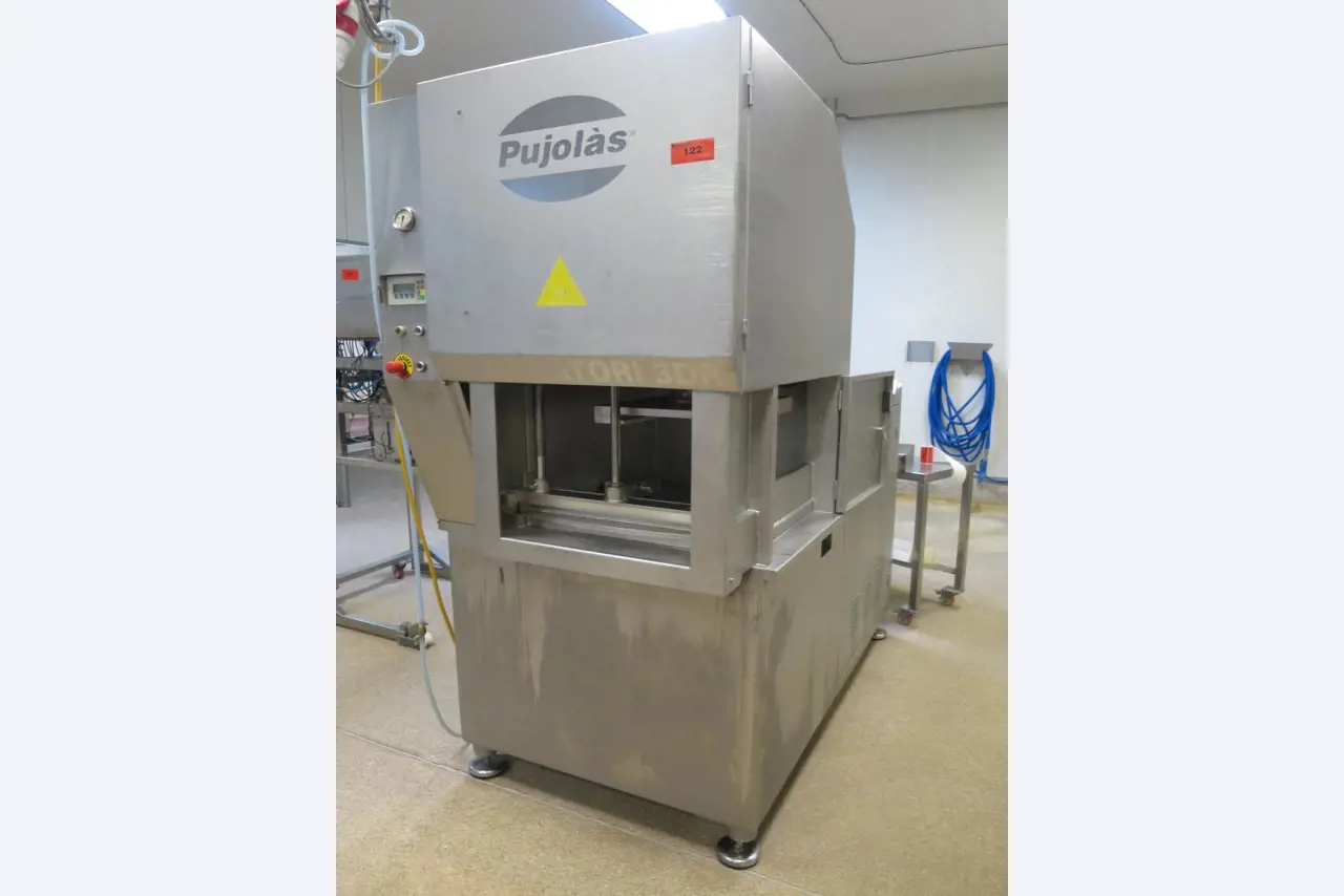 Máquinas bem conservadas para a produção de carnes salgadas/produtos de carne curados e carnes fumadas, máquinas de corte e de embalagem, equipamento de fábrica e de escritório-2