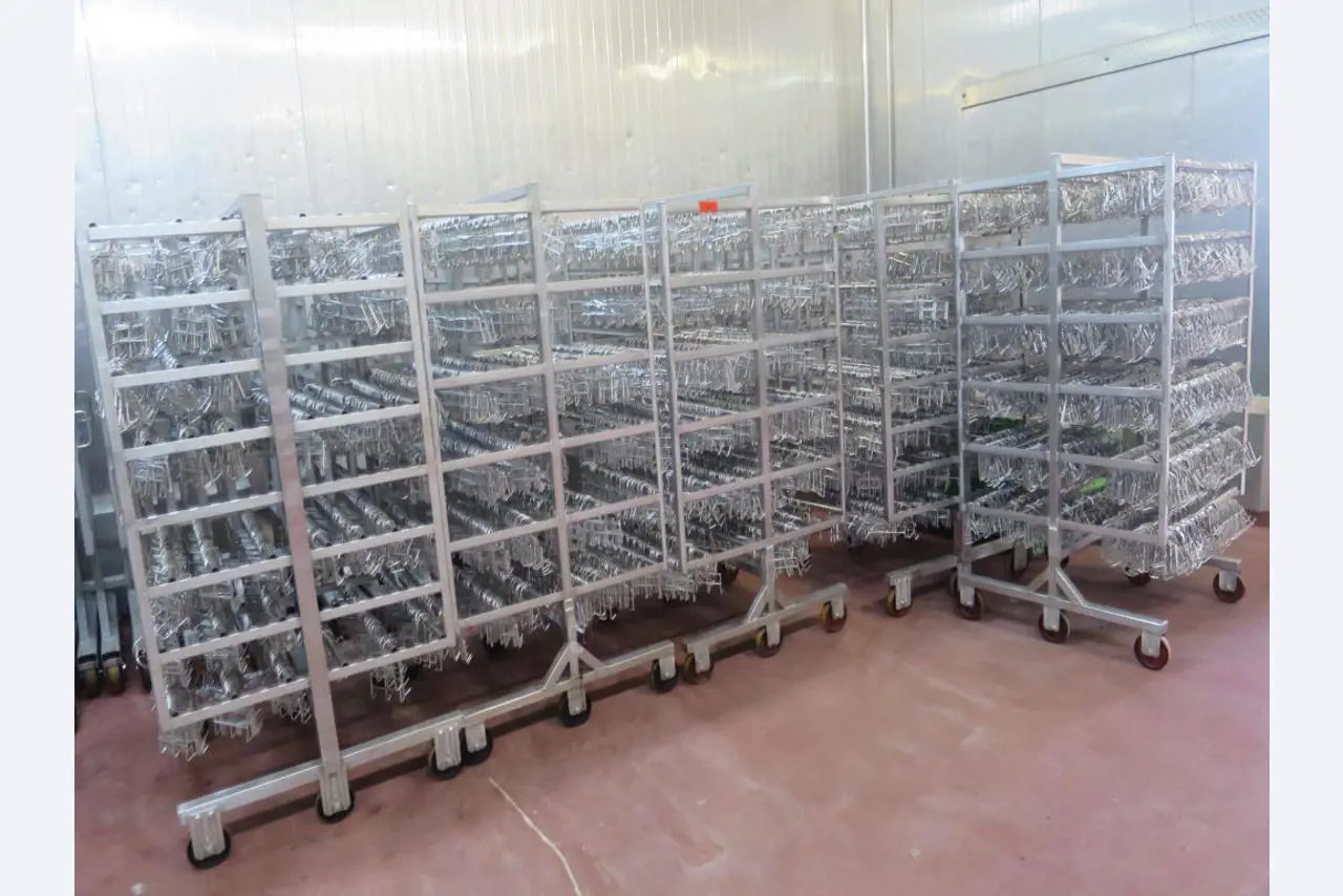 Máquinas bem conservadas para a produção de carnes salgadas/produtos de carne curados e carnes fumadas, máquinas de corte e de embalagem, equipamento de fábrica e de escritório-2