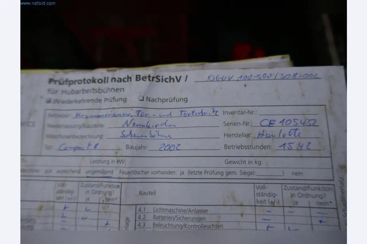 Maschinen, Betriebs- und Geschäftsausstattung, Warenvorräte, Montagematerial und Fahrzeuge (Bereich Stahlbau)-11