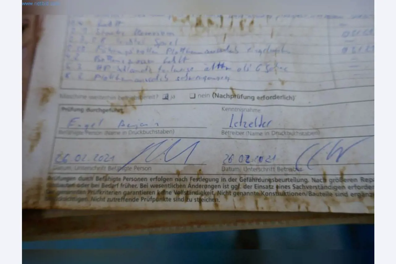 Maschinen, Betriebs- und Geschäftsausstattung, Warenvorräte, Montagematerial und Fahrzeuge (Bereich Stahlbau)-3