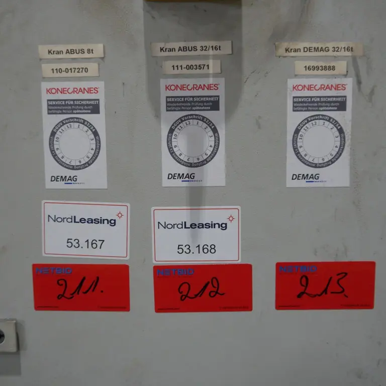 Double-girder overhead crane (approved later: Oct. 31, 26) Demag