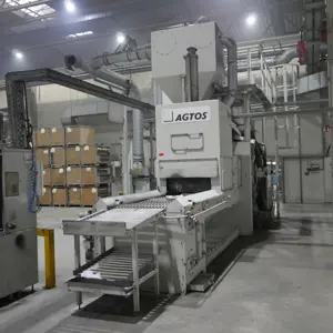 Centrifugal wheel continuous blasting machine with wire mesh conveyor belt Sinto Agtos BS 08-04-07-3.6-08-11