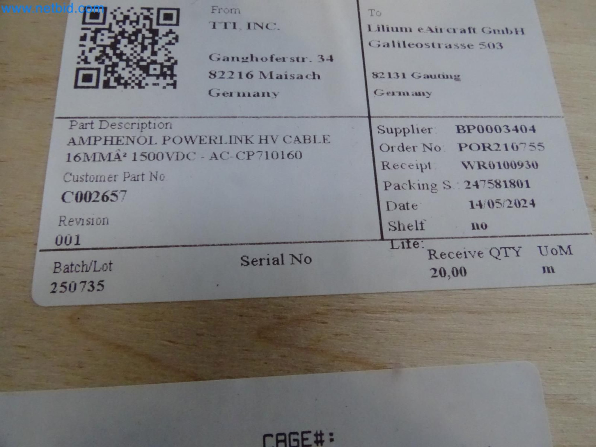 LILIUM eAircraft GmbH / LILIUM GmbH; Maschinen, Testanlagen und Betriebsausstattungen zur Herstellung von eVTOL -3