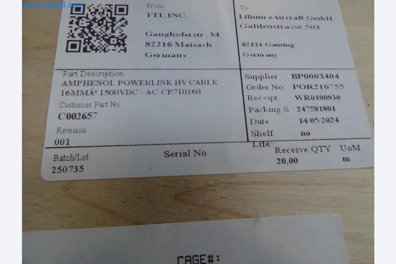 LILIUM eAircraft GmbH / LILIUM GmbH; Maschinen, Testanlagen und Betriebsausstattungen zur Herstellung von eVTOL -3