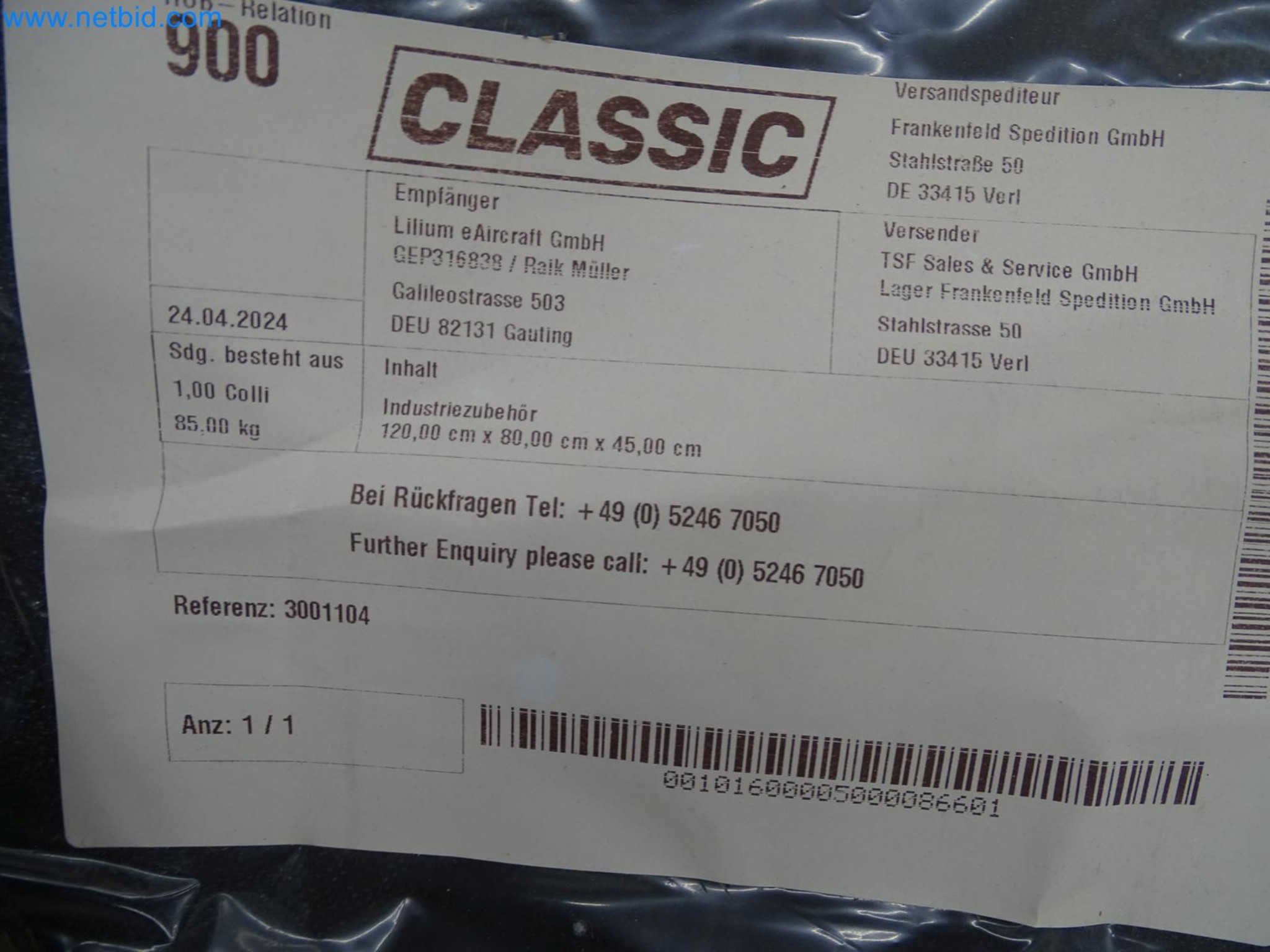 LILIUM eAircraft GmbH / LILIUM GmbH; machines, test systems and operating equipment for the production of eVTOLs-3