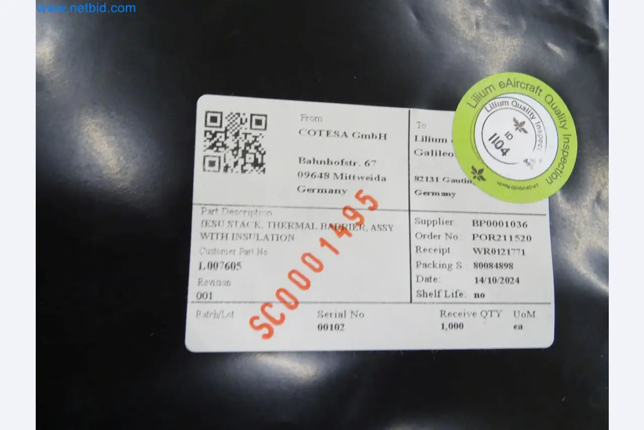 LILIUM eAircraft GmbH / LILIUM GmbH; Maschinen, Testanlagen und Betriebsausstattungen zur Herstellung von eVTOL -3