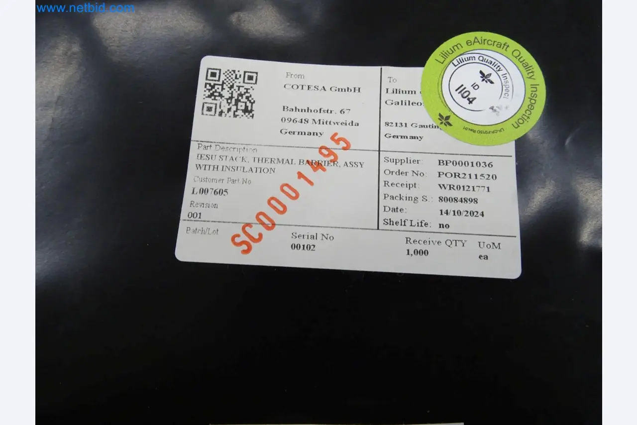 LILIUM eAircraft GmbH / LILIUM GmbH; Maschinen, Testanlagen und Betriebsausstattungen zur Herstellung von eVTOL -5