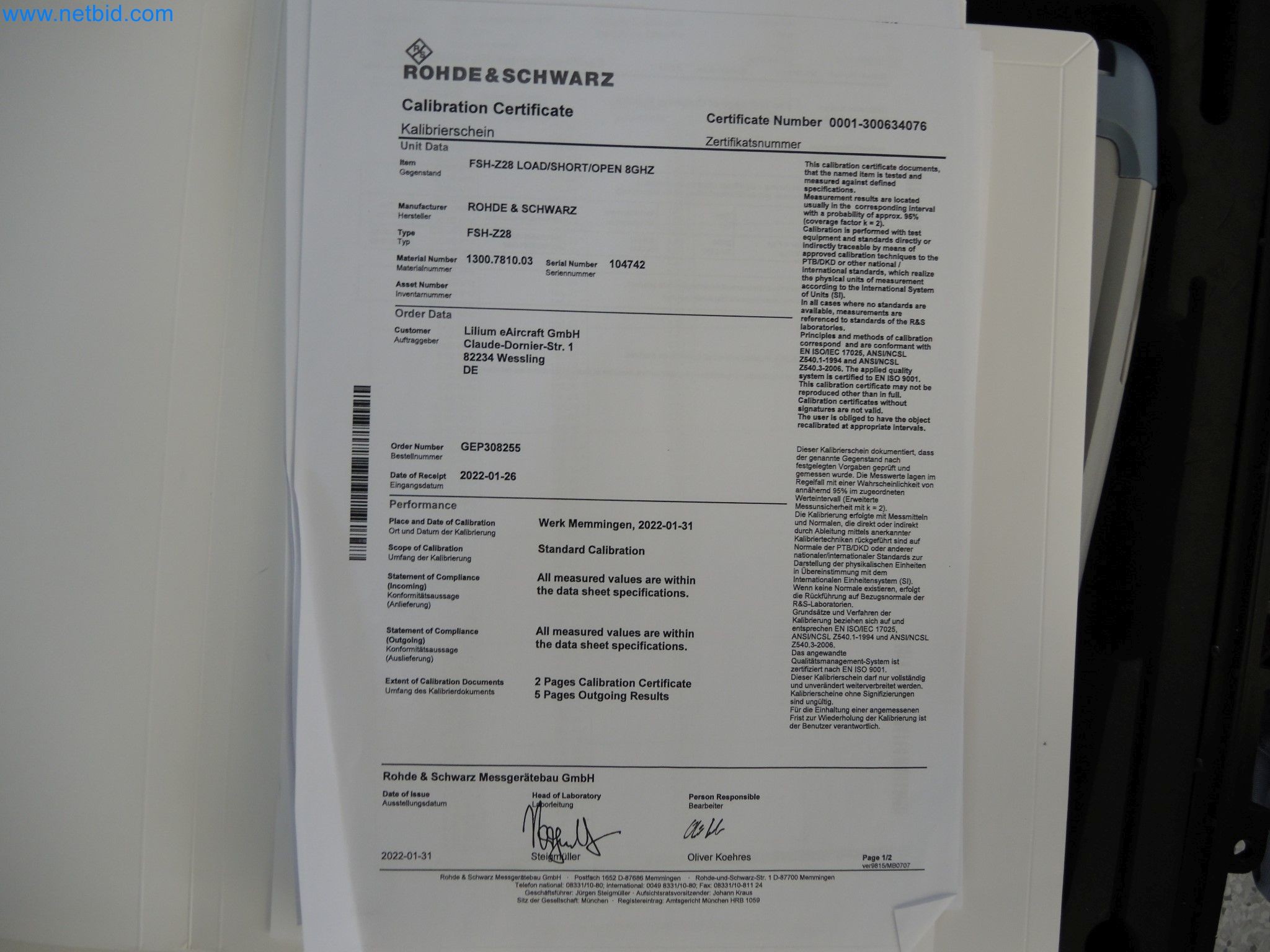 LILIUM eAircraft GmbH / LILIUM GmbH; machines, test systems and operating equipment for the production of eVTOLs-8