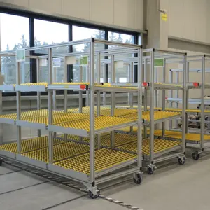 3 mobile Schrägbodenregale Schnaithmann