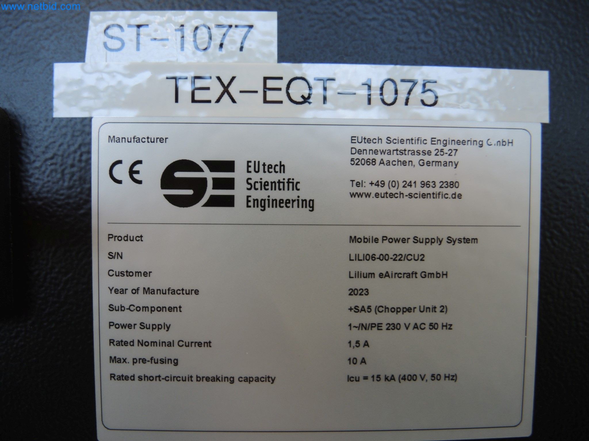 LILIUM eAircraft GmbH / LILIUM GmbH; machines, test systems and operating equipment for the production of eVTOLs-9