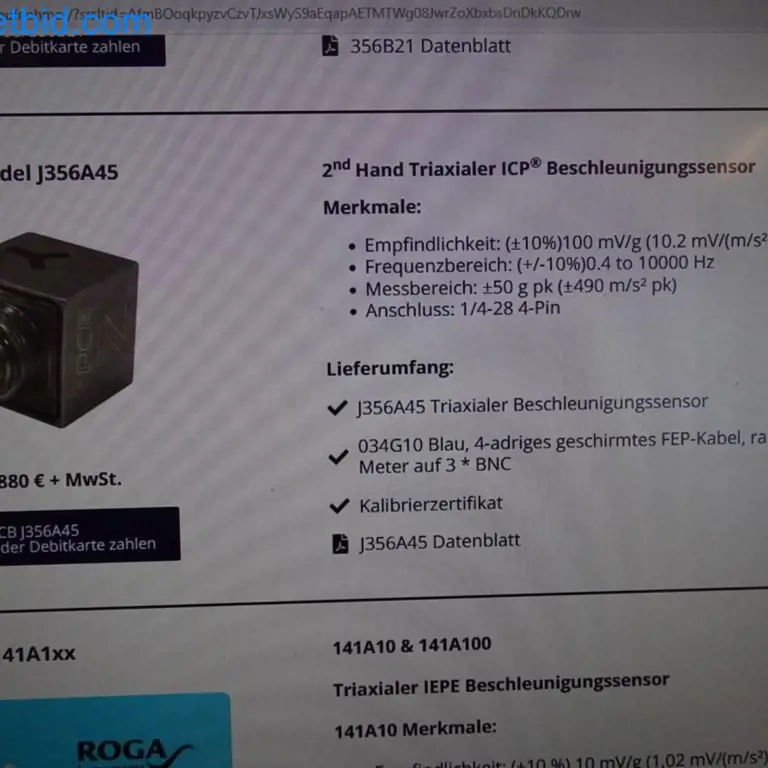 8 Triosni merilnik pospeška IPS PCP J356A46