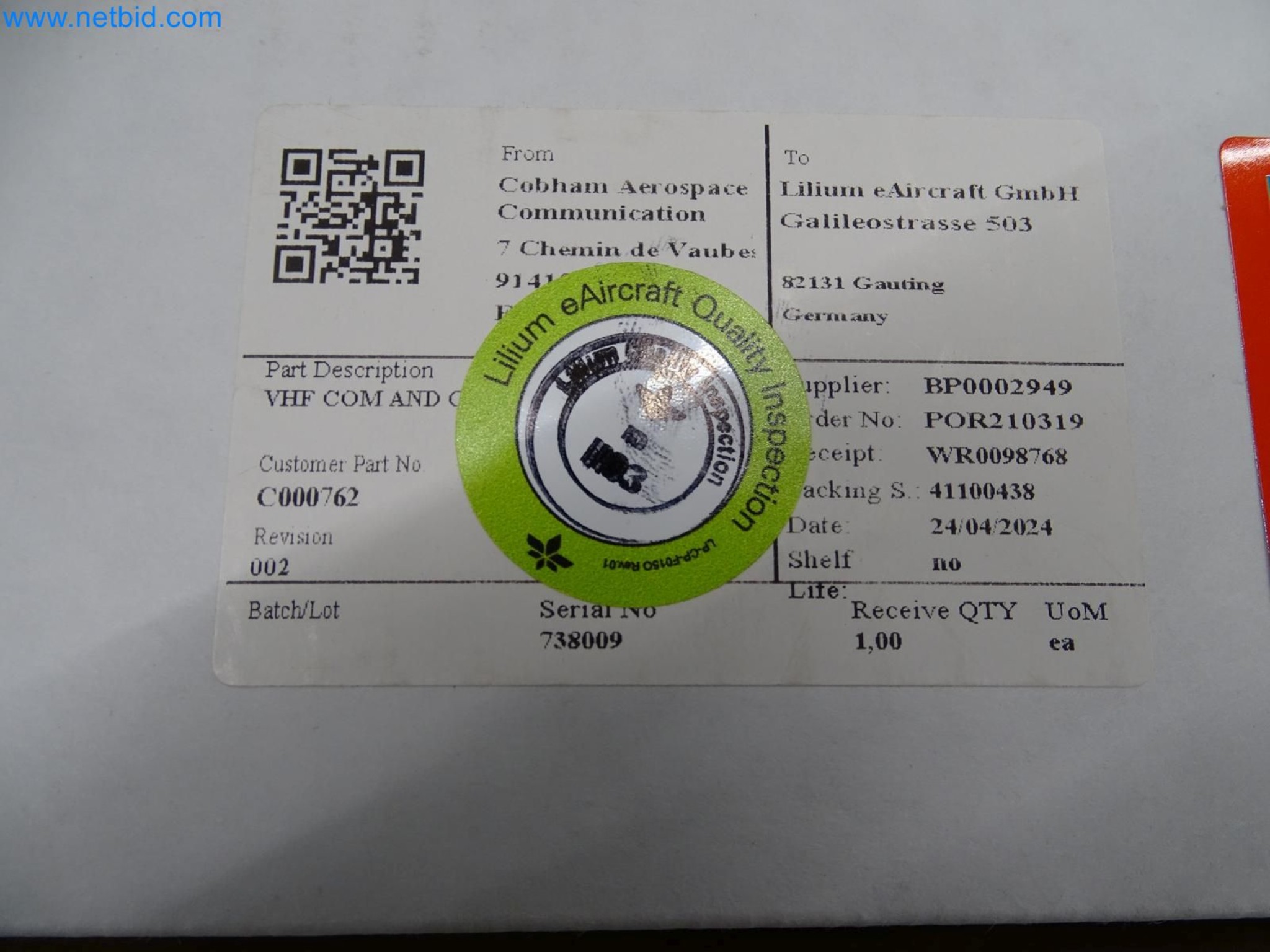 LILIUM eAircraft GmbH / LILIUM GmbH; machines, test systems and operating equipment for the production of eVTOLs-7