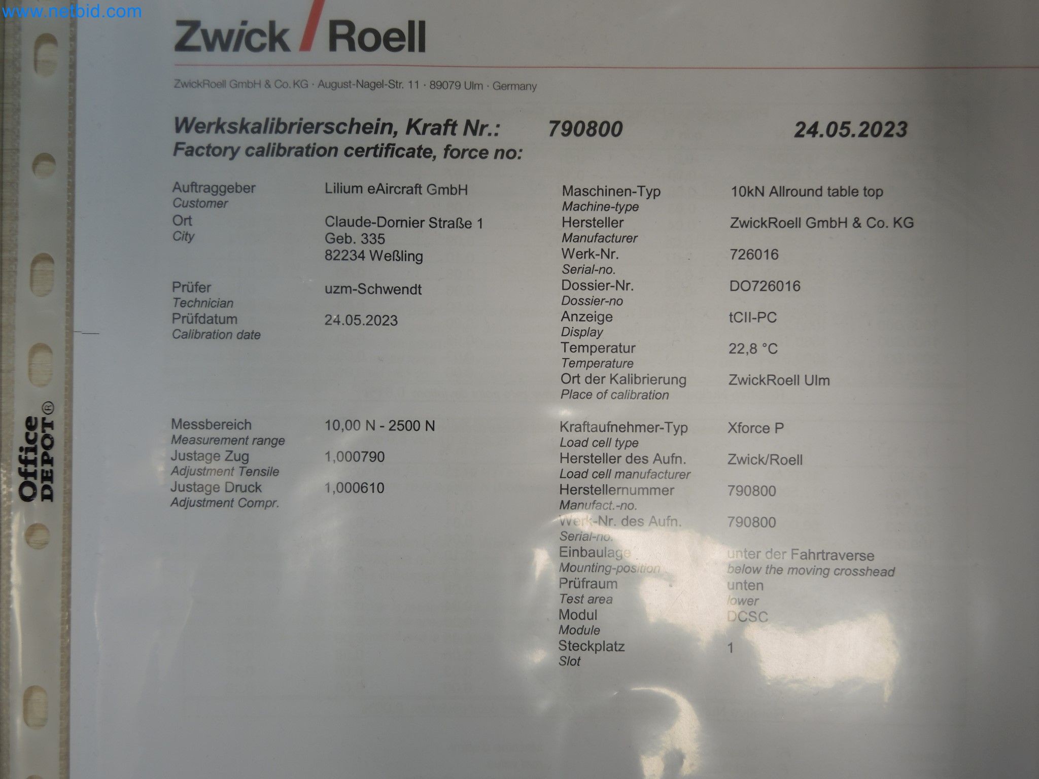LILIUM eAircraft GmbH / LILIUM GmbH; technische Anlagen, Avionik-Warenbestände, Ersatzteile und Betriebsausstattungen zur Herstellung von eVTOL-11