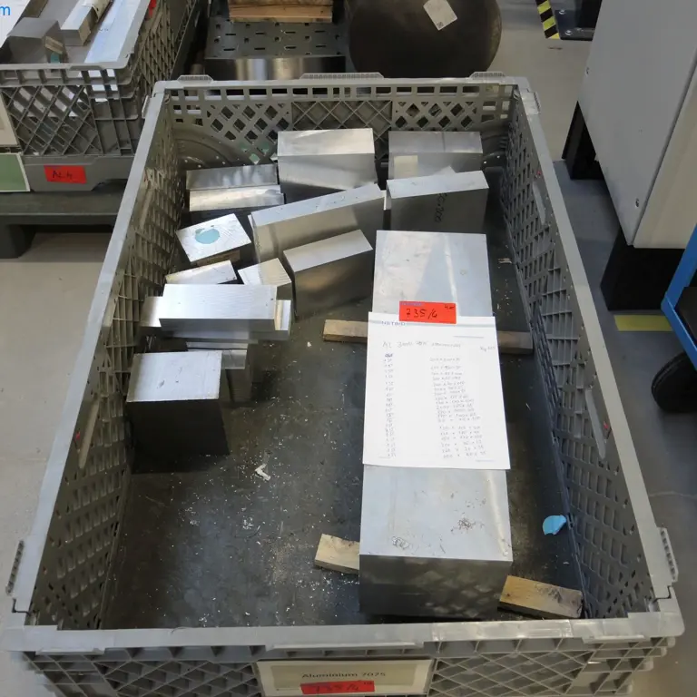 Posten Rohmaterial Aluminium (OHNE Lagerregale, OHNE Paletten / -Rahmen)  AL7050 / AL 7075