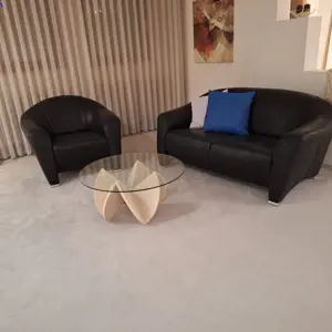 Gestoffeerde suite, leer, zwart
