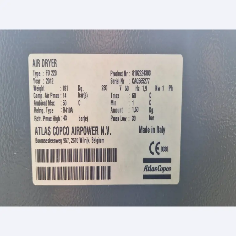 Dobrze utrzymane sprężarki, osuszacze chłodnicze i akcesoria z magazynu-2