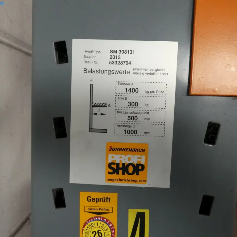 rayonnage cantilever simple face