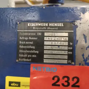 Eccentric press Eisenwerk Hensel/ EBU 25
