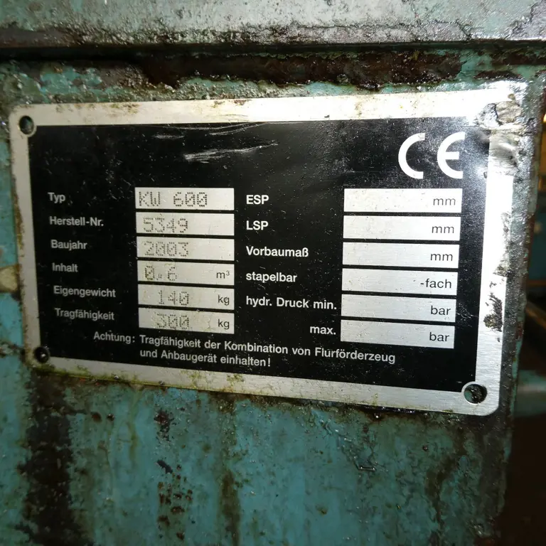 3 Pojemnik wywrotki Bauer KW 600