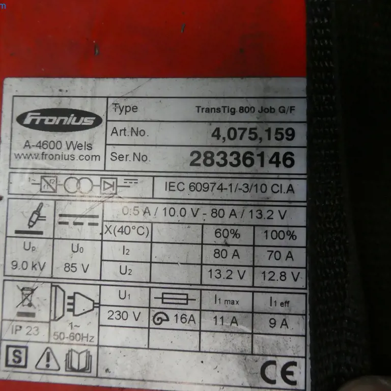 TIG welding machine Fronius Transtig 800 JOB G/F