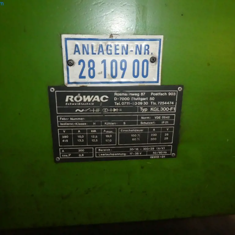 Varilni stroj MIG/MAG RÖWAC KQL 300-F1
