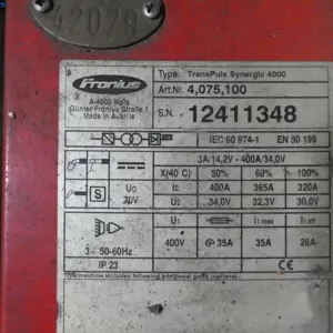 Varilni stroj MIG/MAG Fronius Transpulssynergic 4000