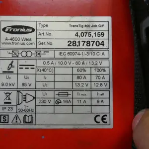 Varilni stroj TIG Fronius Transtig 800 JOB G/F