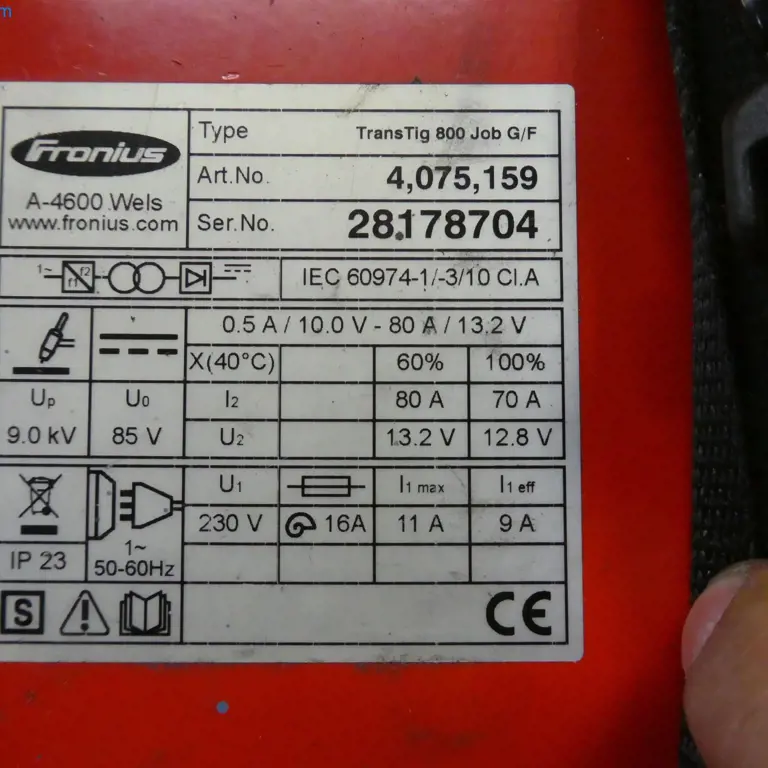 Varilni stroj TIG Fronius Transtig 800 JOB G/F