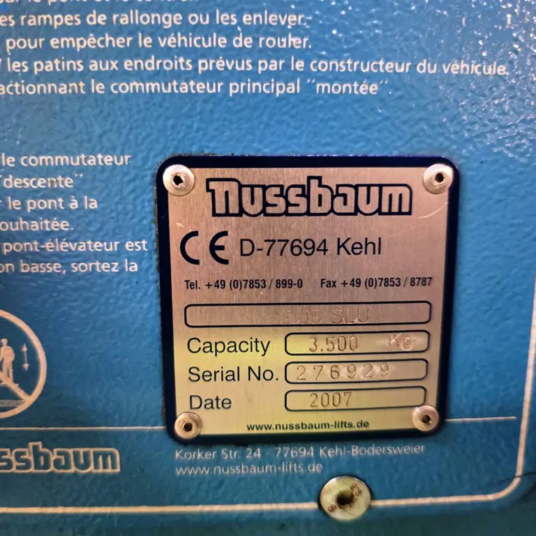 2-Säulen-Kfz-Hebebühne Nussbaum 2.35 SLU